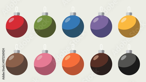 Colorful Christmas Stocking Icons Collection on White Background 