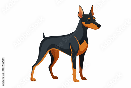 Shepard dog isolated on white background vector art illustration photo