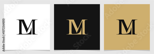 LM or ML Letter Monogram Logo Vector Illustration , Letter Logo Element for Branding , Initial Font Logo Graphic Design