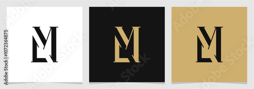 LM or ML Letter Monogram Logo Vector Illustration , Letter Logo Element for Branding , Initial Font Logo Graphic Design