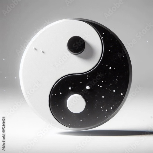 Wallpaper Mural A black and white Yin Yang symbol against a white background. Generated with AI.
 Torontodigital.ca