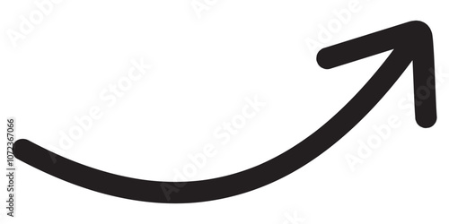 wavy curved Long arrow icon. long line arrow vector. flat style Arrow symbol. arrow on a white background. vector illustration.