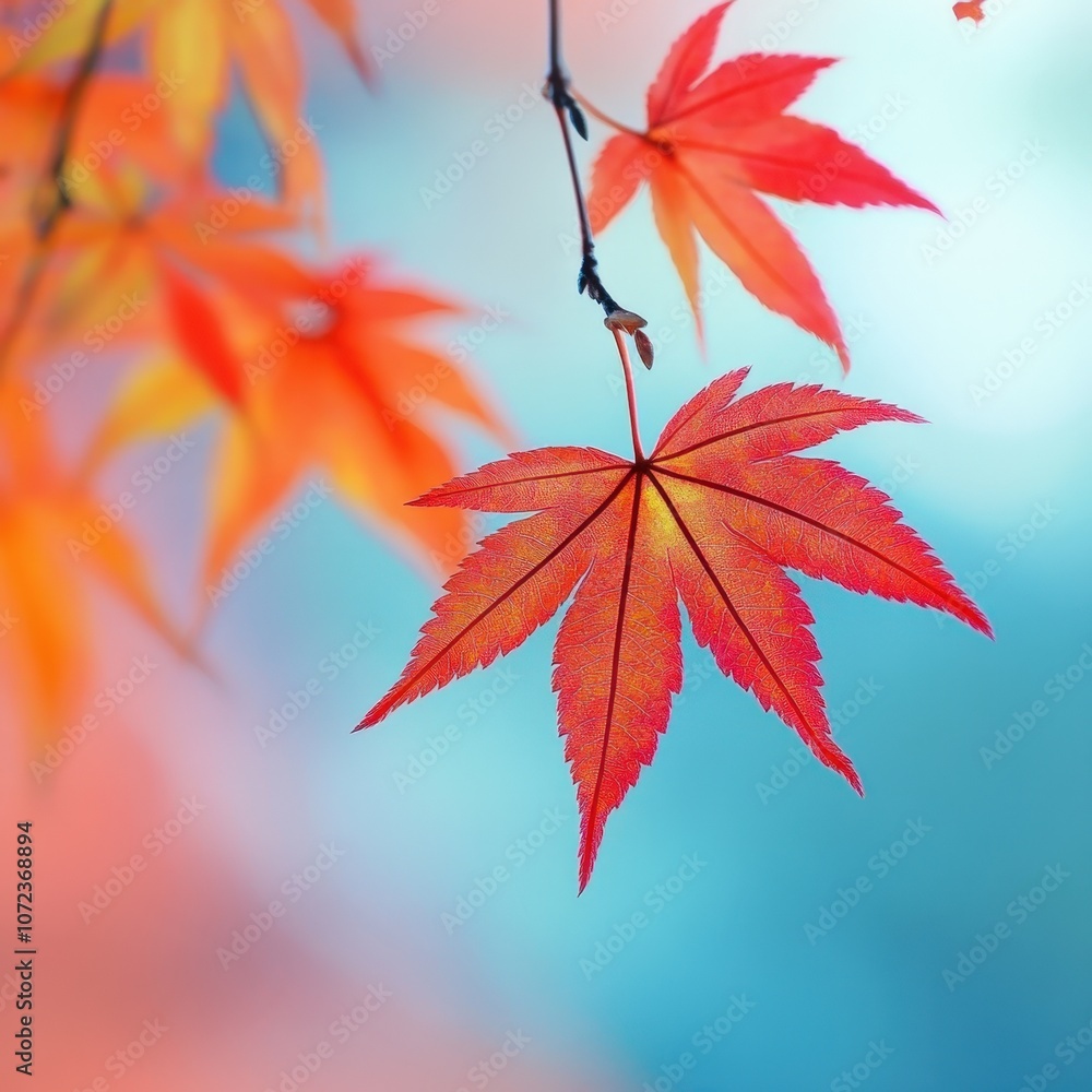 Vibrant autumn leaves in the breeze Vibrant autumn leaves in the breeze