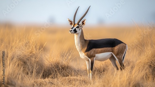 Blackbuck Antelope in Golden Grass