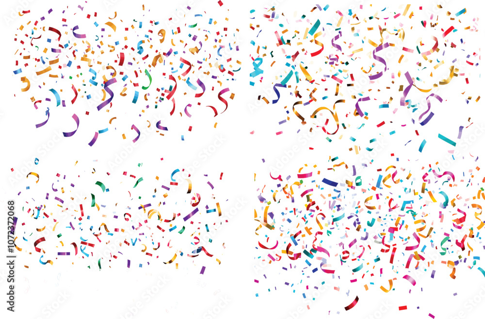 Fototapeta premium Colorful Confetti Falling Background for Celebrations and Parties