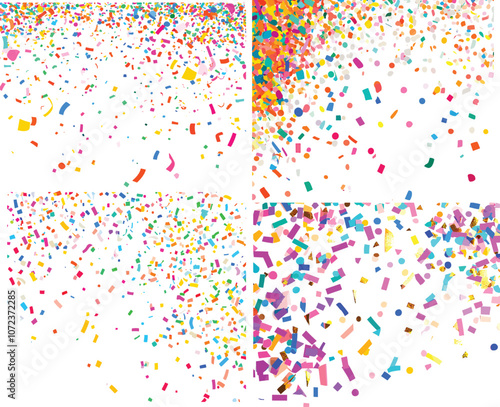 Colorful Confetti Falling Background for Celebrations and Parties