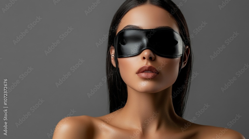 beautiful woman with a black mask with dark background beautiful woman with a black mask with dark background