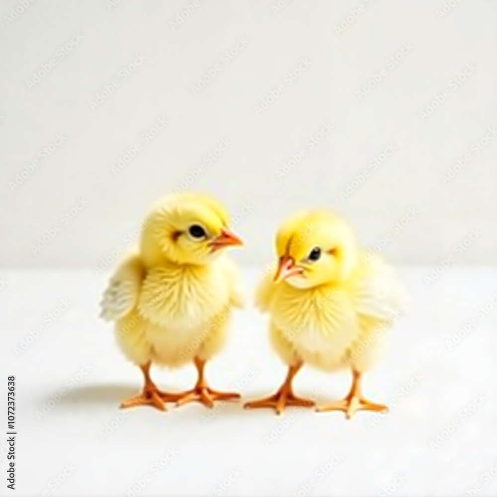 yellow cute chick large on white background, Al Generation yellow cute chick large on white background, Al Generation
