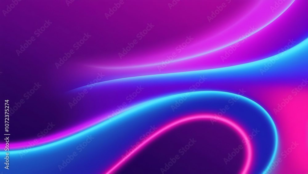 Abstract neon glowing lights background. Generative Ai.