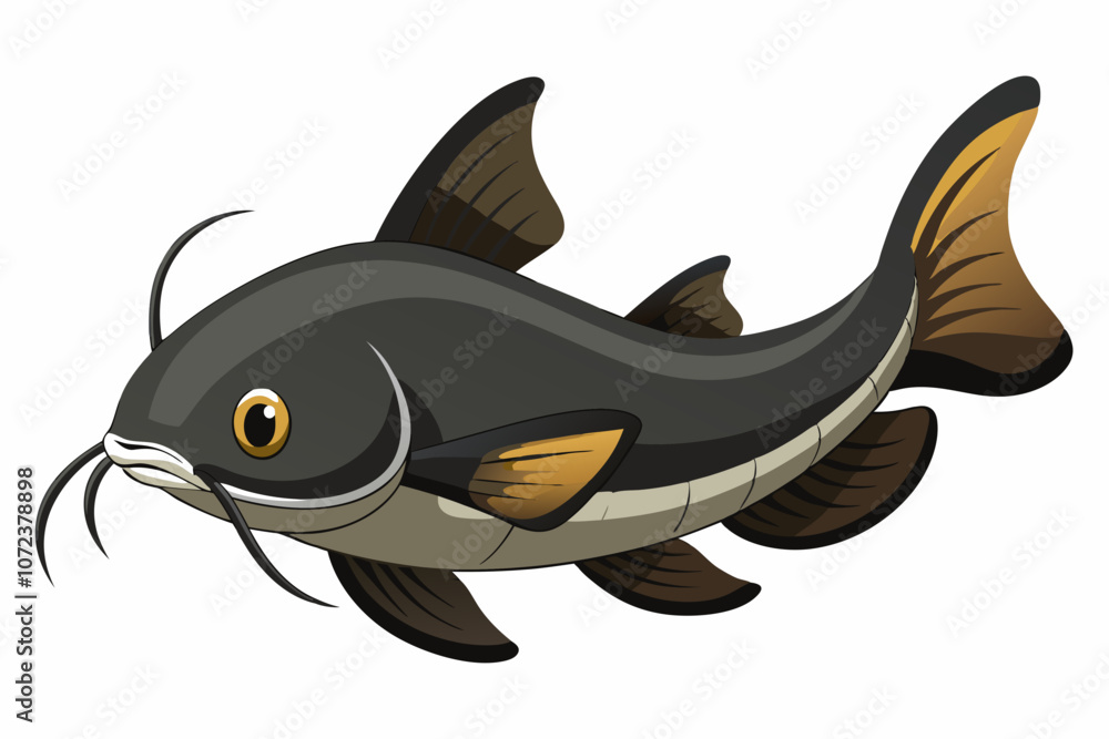 Fototapeta premium Traditionally American catfish vector art illustration