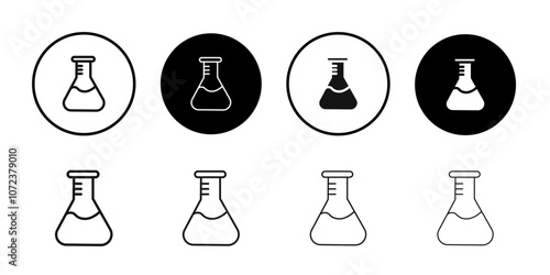 Flask icon Flat art illustration in outline