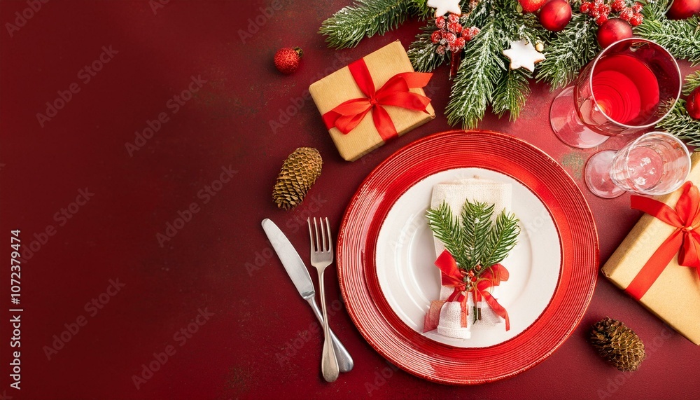 Mesa de Navidad, Ultima cena del año, Decoración Navideña, viasta aerea Mesa de Navidad, Ultima cena del año, Decoración Navideña, viasta aerea