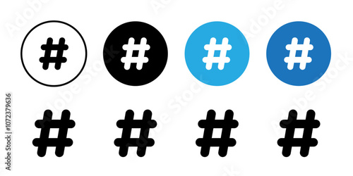 Hashtag icon Flat art illustration in outline