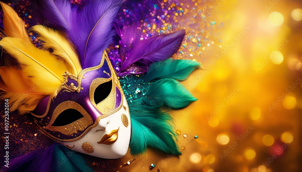 carnival or mardi gras background with mask and copy space generative ai carnival or mardi gras background with mask and copy space generative ai