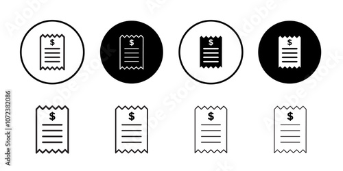 Receipt icon Flat art illustration in outline