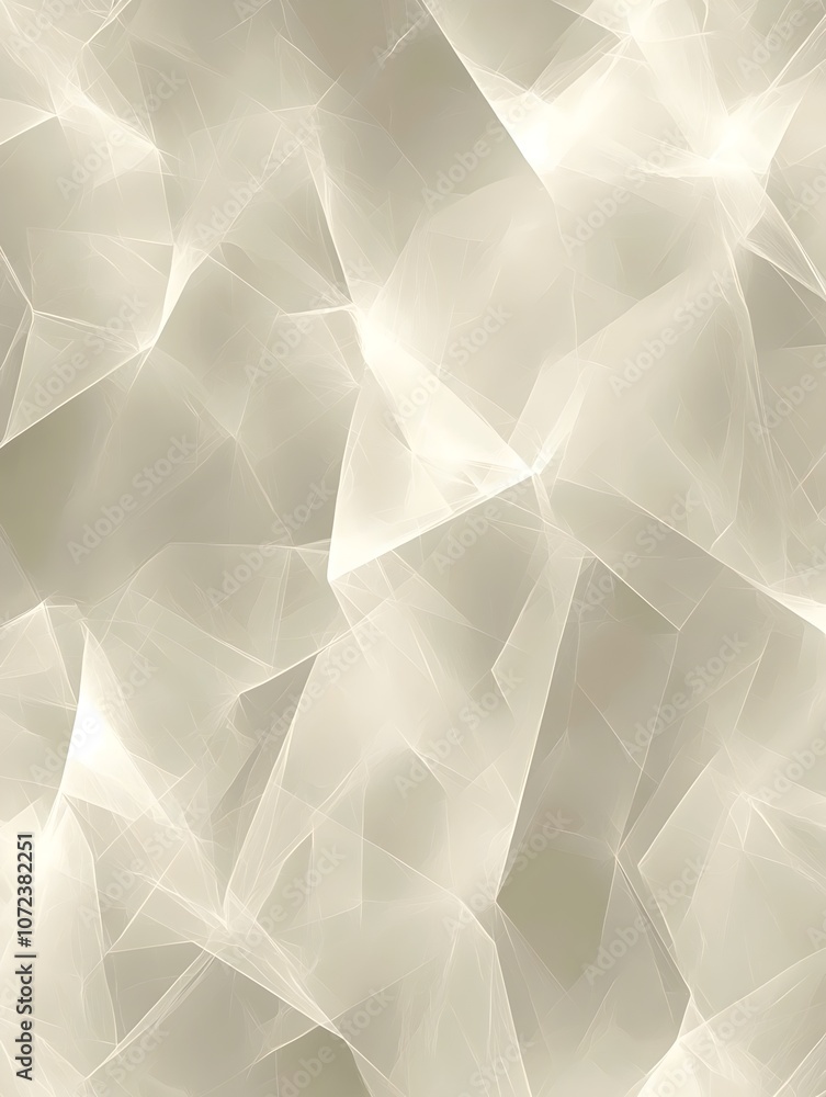 Obraz premium A soft, abstract background featuring delicate translucent geometric shapes in a light cream color, creating an ethereal and soothing visual experience.