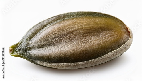 macro close up shot of pumkin seeds isolated on a white background