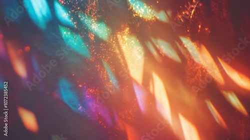 Abstract Colorful Light Streaks and Glimmering Texture