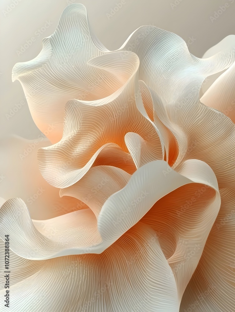A close-up view of intricately layered soft pastel petals, showcasing delicate textures and gentle curves in warm peach and ivory tones, creating a serene and elegant composition. A close-up view of intricately layered soft pastel petals, showcasing delicate textures and gentle curves in warm peach and ivory tones, creating a serene and elegant composition.