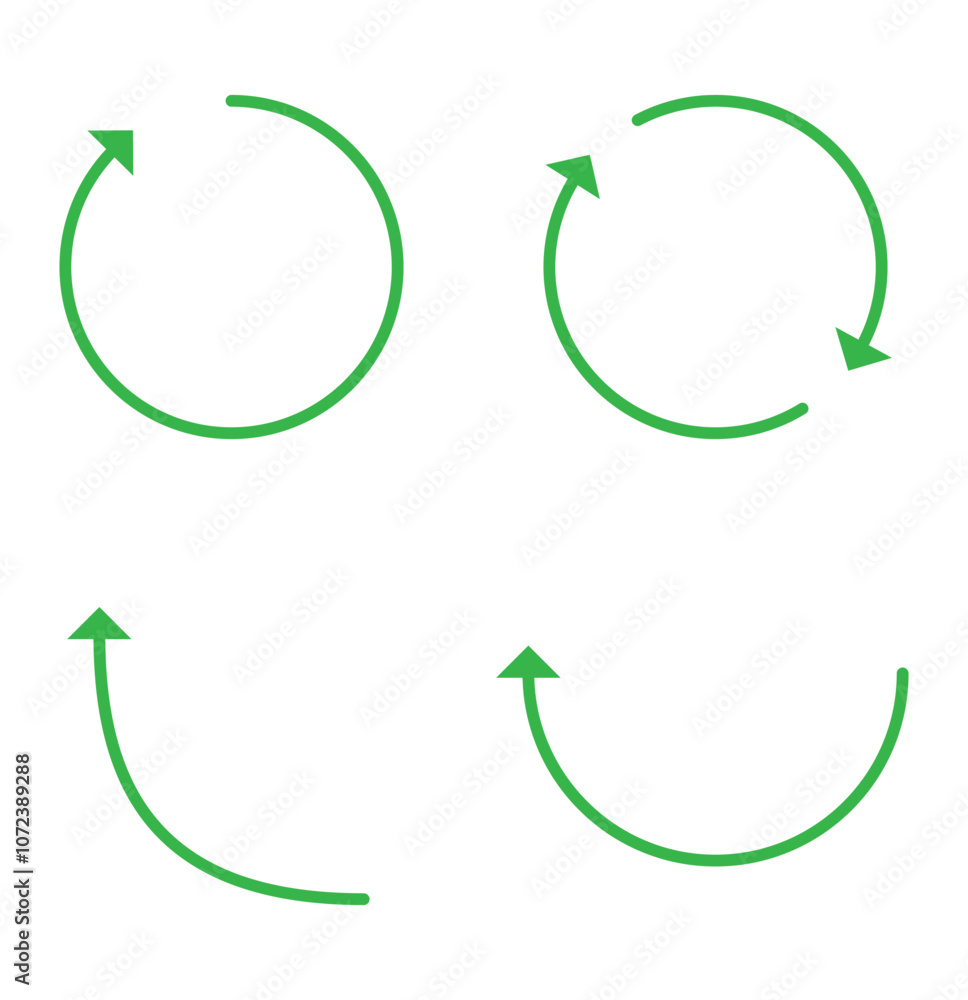 Circle Arrow icon set vector illustration, refresh, reload, Set of circle arrows rotating, different circular arrows . circle arrow icon set. circular arrow icon, refresh, reload. Green curve arrow Circle Arrow icon set vector illustration, refresh, reload, Set of circle arrows rotating, different circular arrows . circle arrow icon set. circular arrow icon, refresh, reload. Green curve arrow