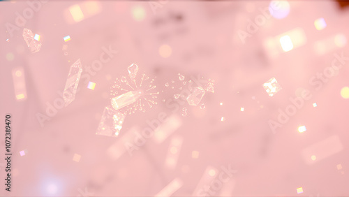 Beautiful bright lucent crystals, close-up abstract background photo