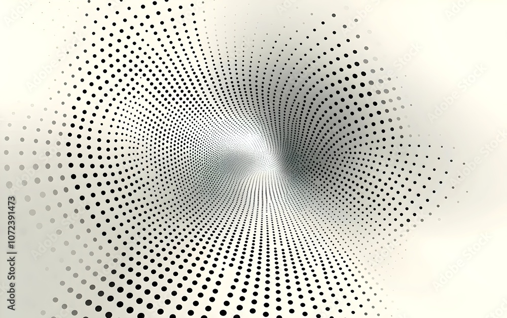 A mesmerizing abstract design featuring a swirling pattern of gradient dots, creating a sense of depth and movement in shades of black and white. A mesmerizing abstract design featuring a swirling pattern of gradient dots, creating a sense of depth and movement in shades of black and white.