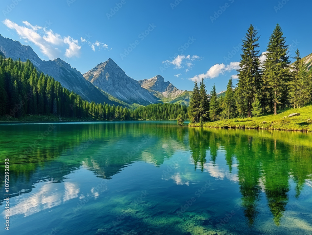 Fototapeta premium lake and mountains