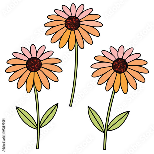 Flowers flat illustration . Beautiful Flowers icon