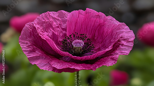 The Charming Flourish of Purple Poppy in Portuguese Meadows: An Inspiration for Nature Photography photo