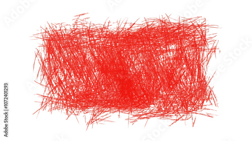 Red drawing with red lines. The drawing is messy and has a lot of red lines. Flat vector illustration isolated.