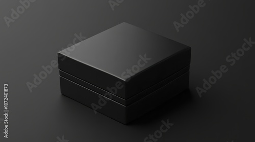 black gift box against black background