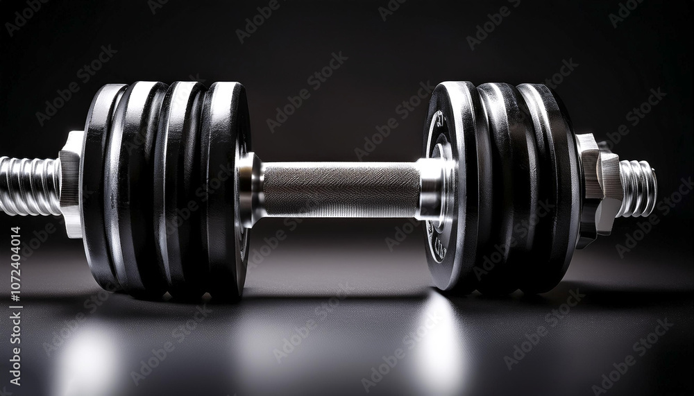 Dumbbell, isolated on a dark black Dumbbell, isolated on a dark black