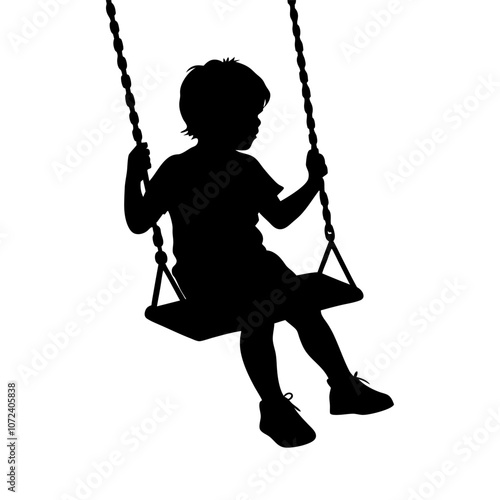 A child on a swing silhouette 