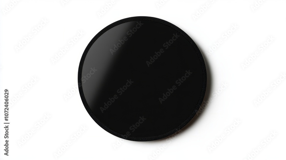 black round button on white black round button on white