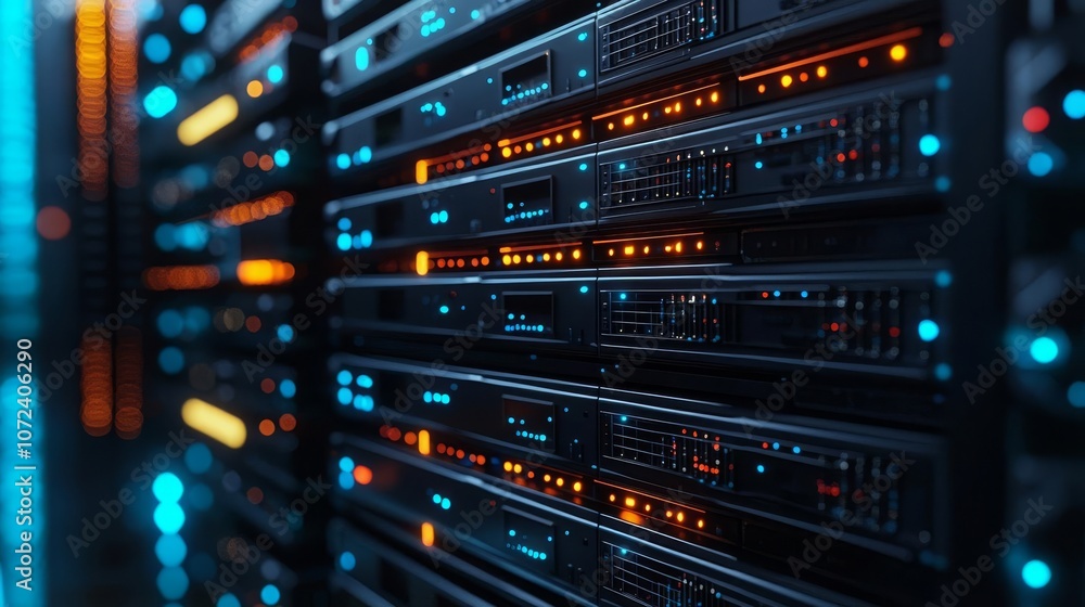 Network Engineer Cloud Server VM Holographic VM control panel hovering near cloud server infrastructure, technology theme, 3D illustration Network Engineer Cloud Server VM Holographic VM control panel hovering near cloud server infrastructure, technology theme, 3D illustration