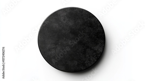 black round button on white