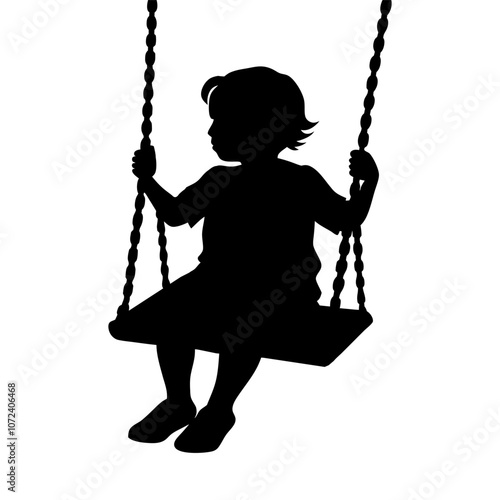 A child on a swing silhouette 