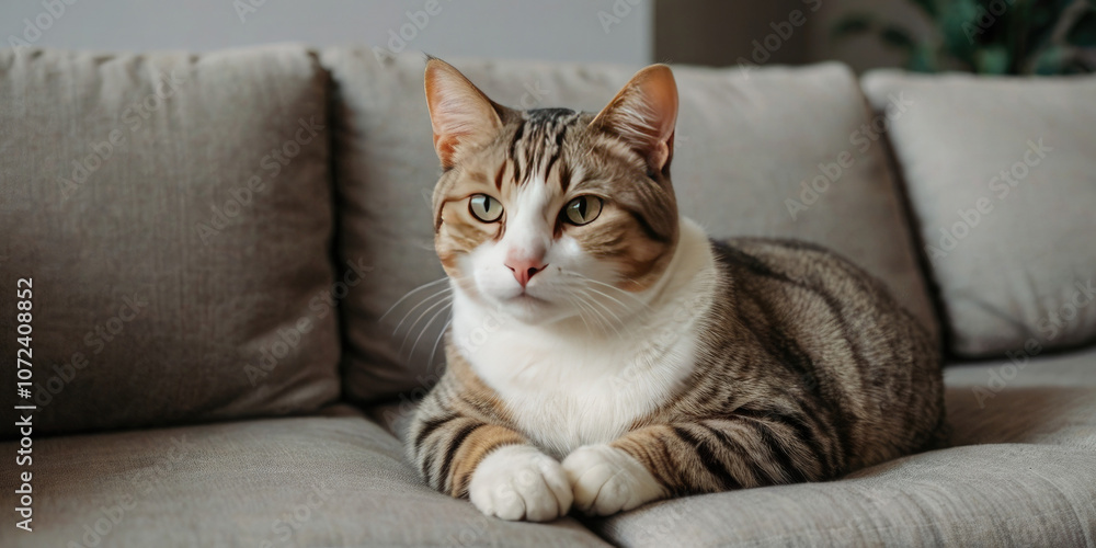 Adorable Cat purebred on the white background, cute cat, Cute and unique cats, created with generative AI