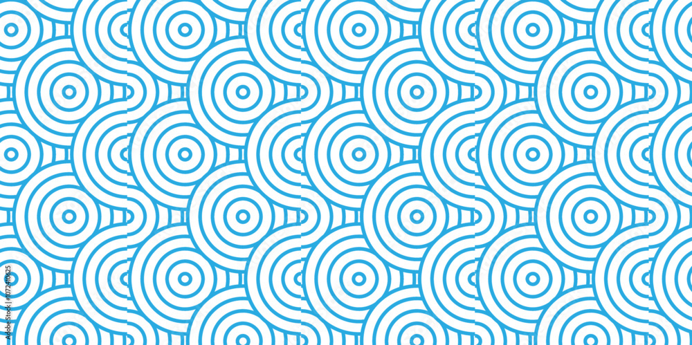 Abstract Overlapping Pattern. Seamless geometric ocean spiral pattern and abstract circle wave lines. blue seamless tile stripe geomatics create retro square line backdrop pattern background. Abstract Overlapping Pattern. Seamless geometric ocean spiral pattern and abstract circle wave lines. blue seamless tile stripe geomatics create retro square line backdrop pattern background.