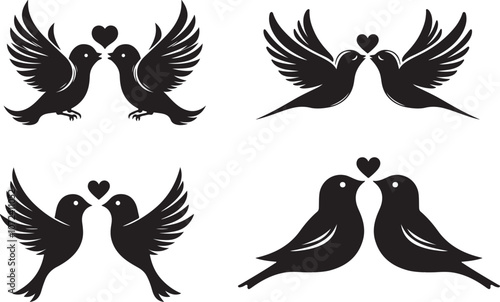 Happy Valentine Day cute bird vactor design.