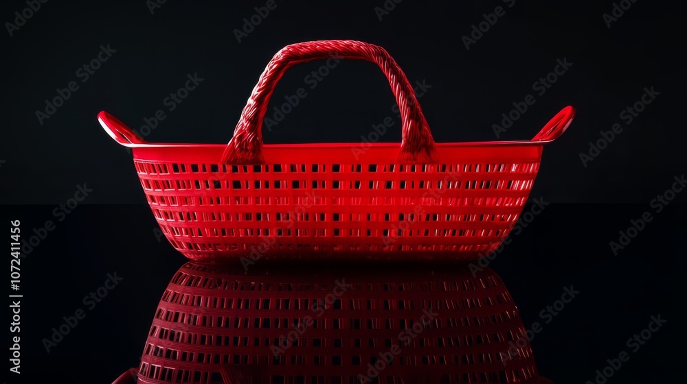 Obraz premium red empty basket