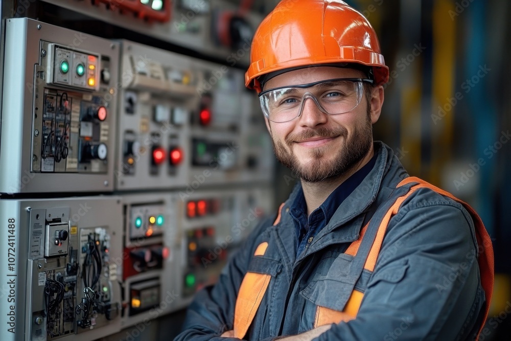 Portrait of a proud smiling electrical engineer
Portrait of a proud smiling electrical engineer