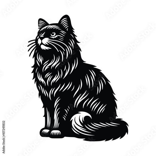 Cute Cat Black Vector,SVG