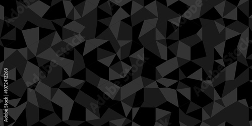 Vector geometric seamless gray, black cube square low polygon background. abstract surface creative diamond pattern corporate. Black and gray polygon Mosaic triangle overlap texture background.