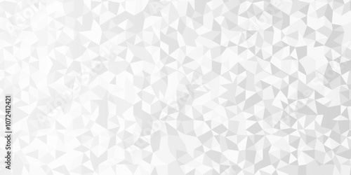 White and gray polygon Mosaic triangle overlap texture background. Vector geometric seamless gray, white cube square low polygon background. abstract surface creative diamond pattern corporate.