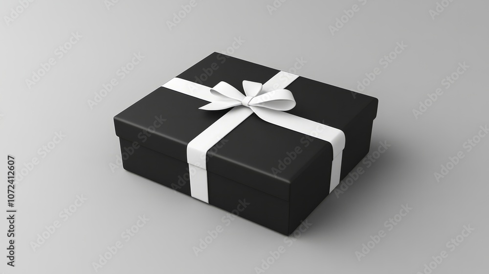 black gift box with white ribbon black gift box with white ribbon