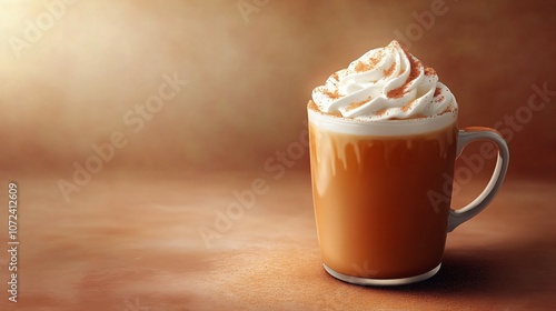 Pumpkin spice latte is a fall favorite, symbolizing the flavors of the season. Concept of seasonal drinks.