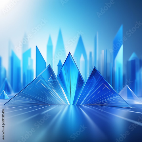 abstract blue background with triangles 