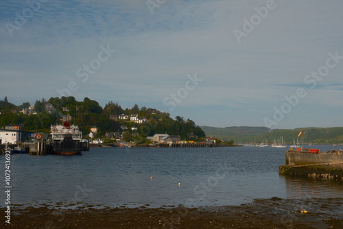 scottish town in the hills, isle of mull iona