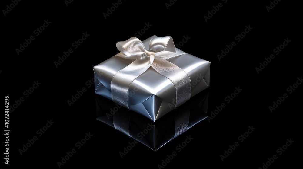 Obraz premium vibrant silver gift box